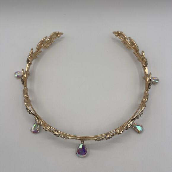 Gold Elf Fairy Tiara with Iridescent Gem & 4 Elf Ears Halloween Cosplay Princess - Picture 7 of 12